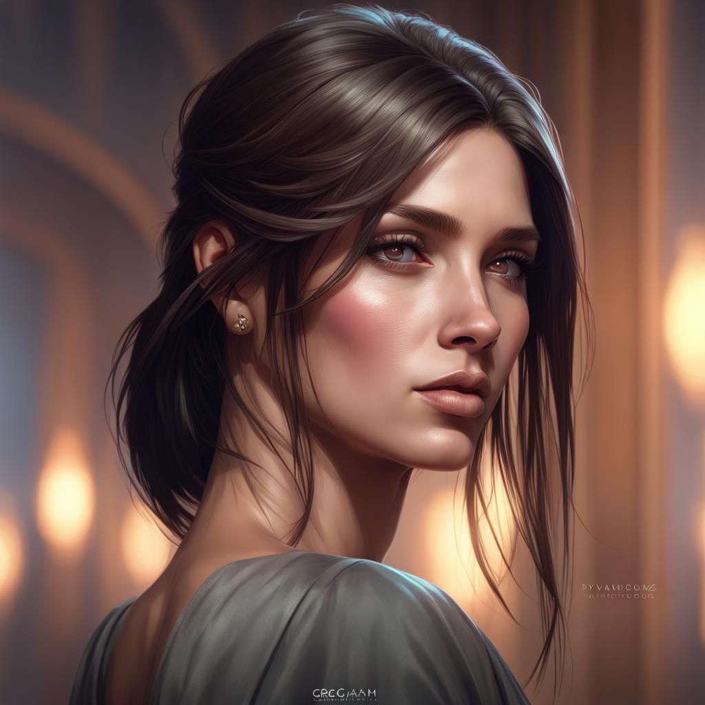 Detailed Portrait of a Woman with Brown Eyes