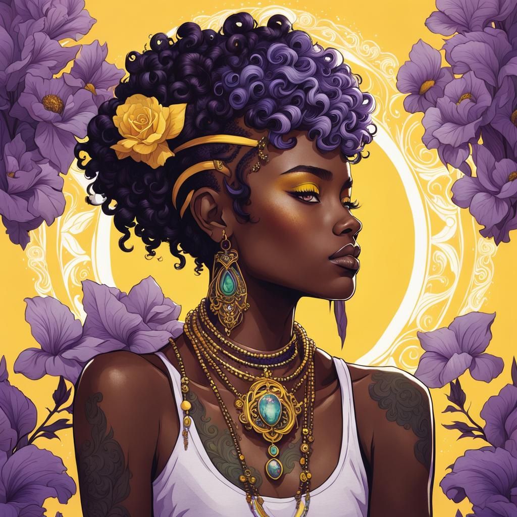 Colorful Fantasy Portrait in Anime Comic Style