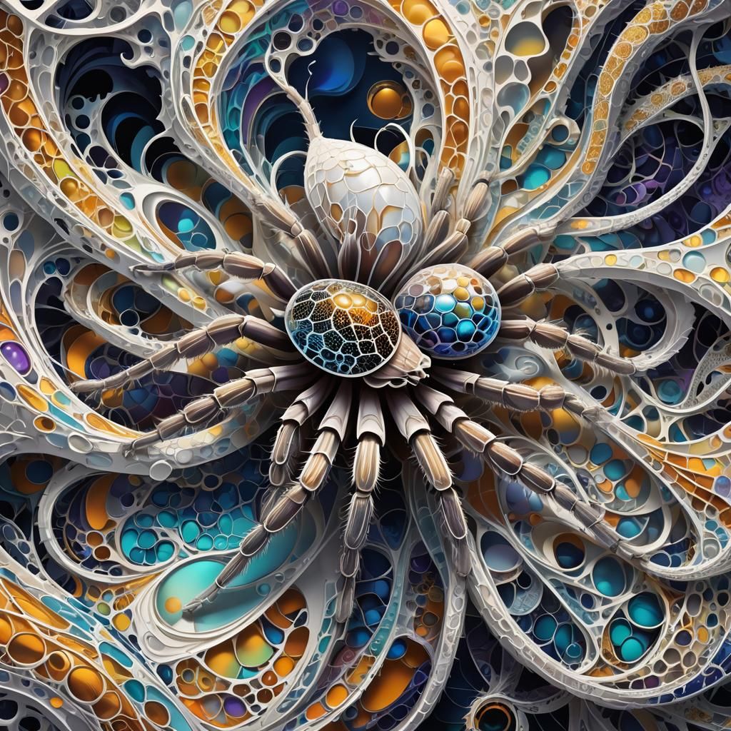Surreal Tarantula-Viper Hybrid in Abstract Fractal Art