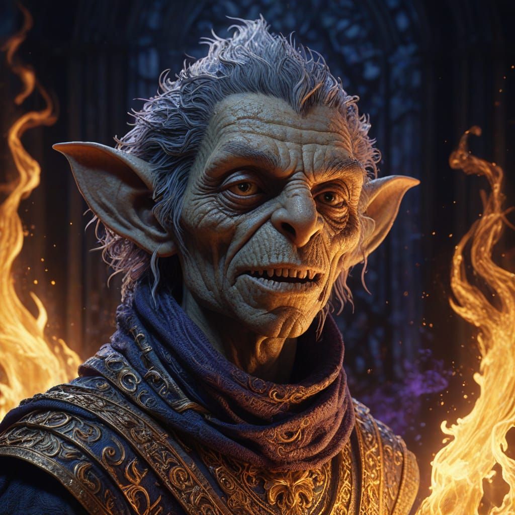 Gustave Doré Inspired Fantasy Art: Grizzled Goblin Pyromance...