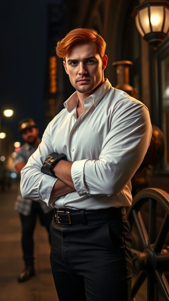 Steampunk Gentleman in Perilous Victorian Night