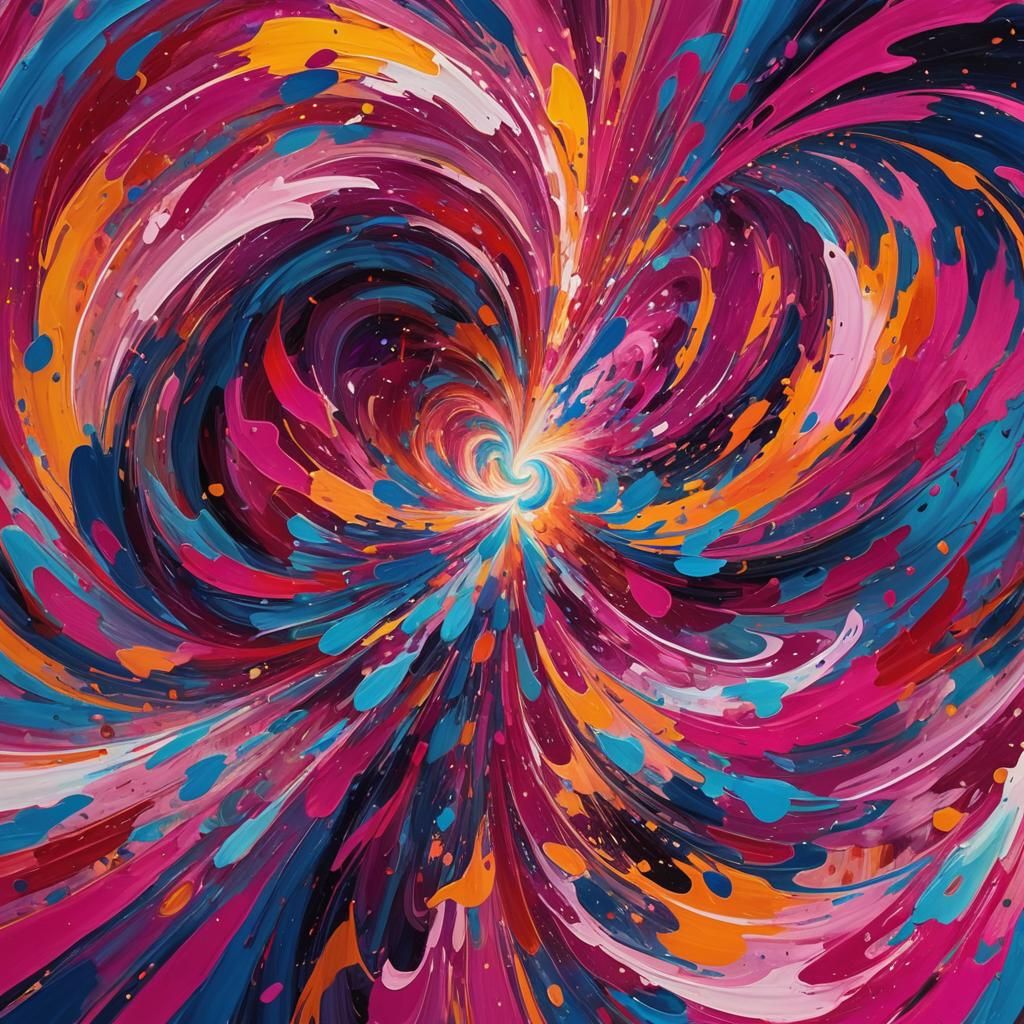 Expressionist Abstract Vortex in Vibrant Colors