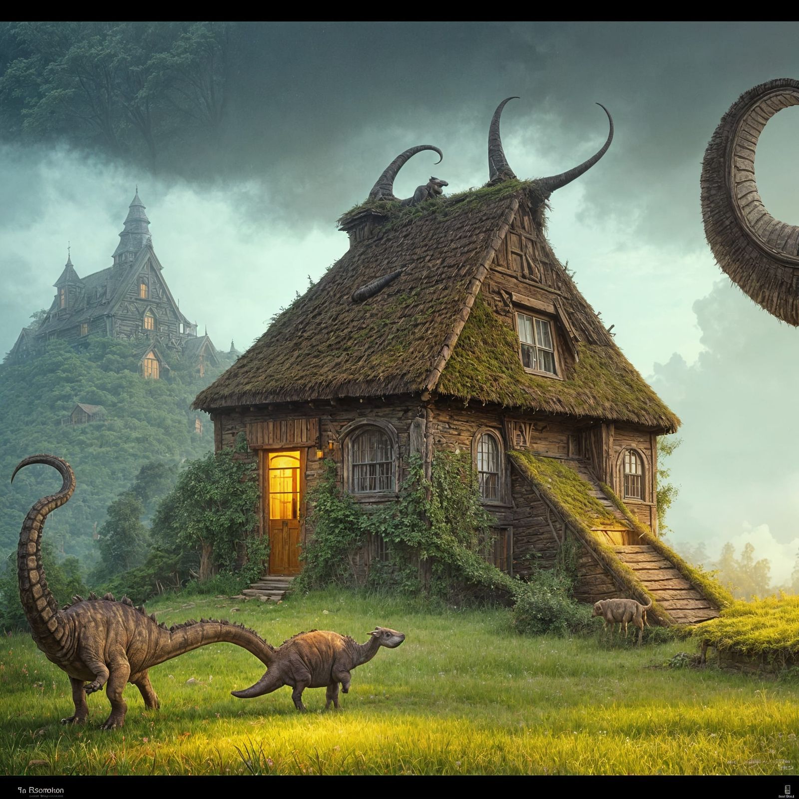 Dinosaur Country House in Hypermaximalist Style