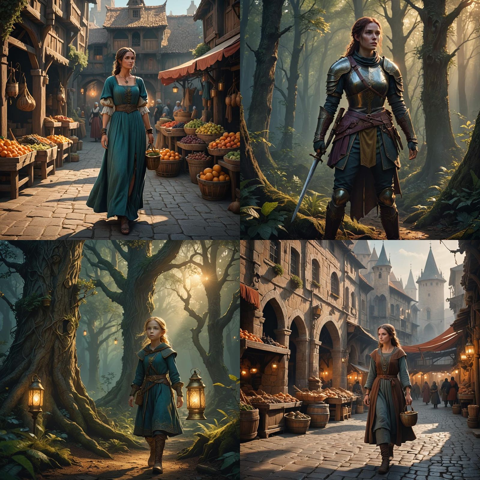 Medieval Fantasy Girl: Detailed Matte Painting