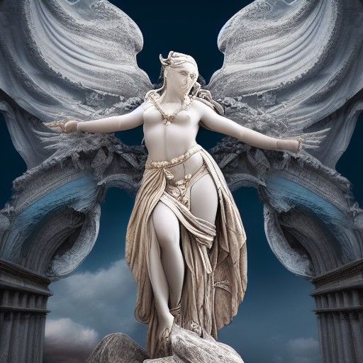 Detailed Marble Statue of a Goddess