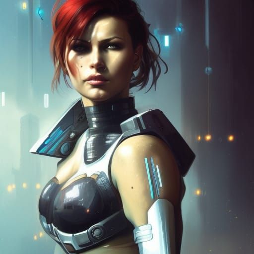 Cyberpunk Commander Shepard Portrait in 8K Resolution