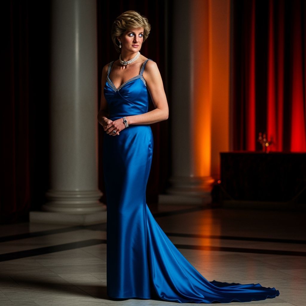 Princess Diana Vogue Portrait with Dramatic Lighting