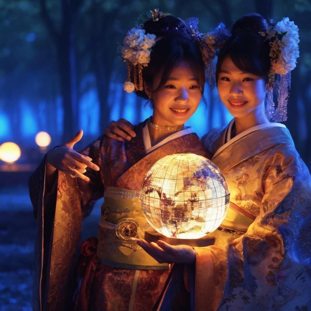 Ceremony Portrait in Night Light