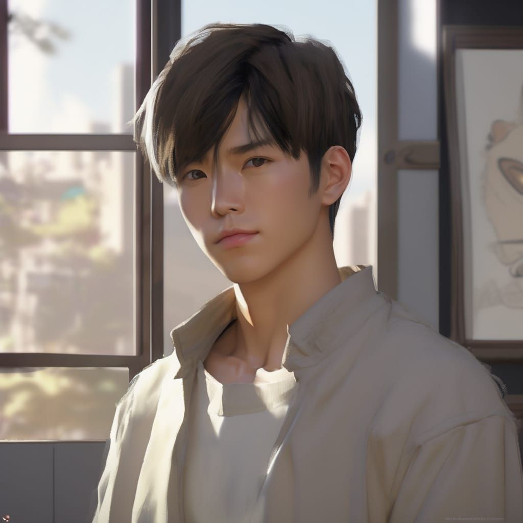 Vietnamese Man Portrait in 3D Anime Style