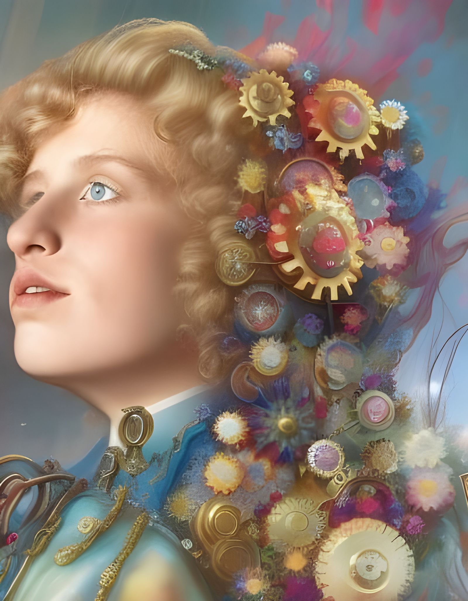 Ethereal Steampunk: Curly Blonde in a Dreamscape