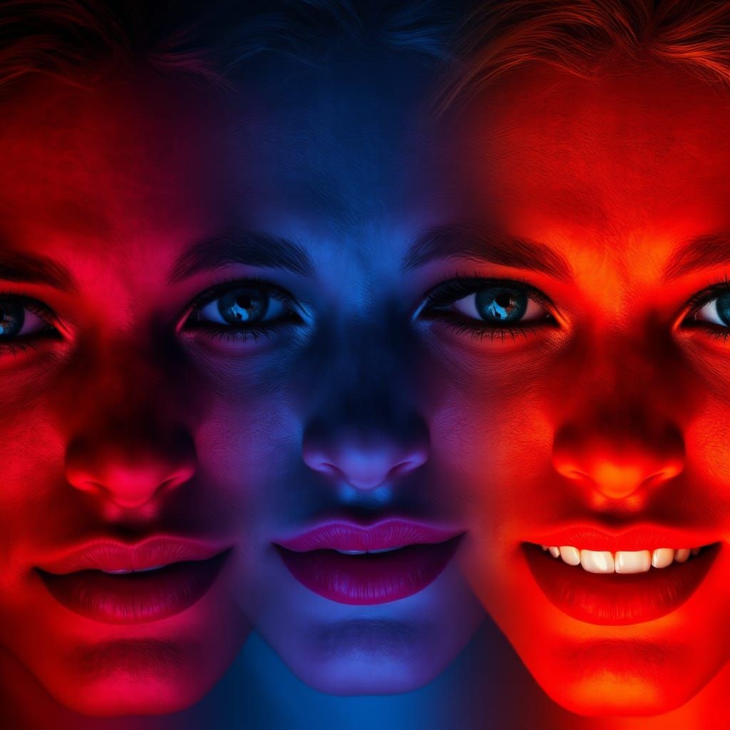 Emotionally Expressive Faces in Rich, Breathing Hues