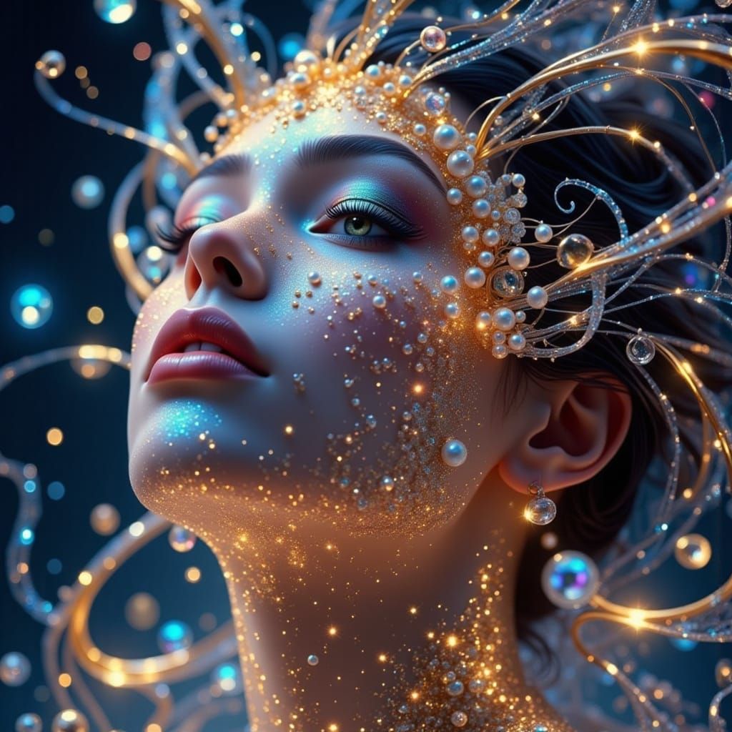 Hyperrealistic Sparkling Tiara in Intricately Detailed Mid S...