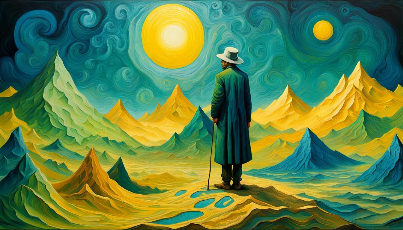 The Alchemist: Art Nouveau Impasto Oil Painting