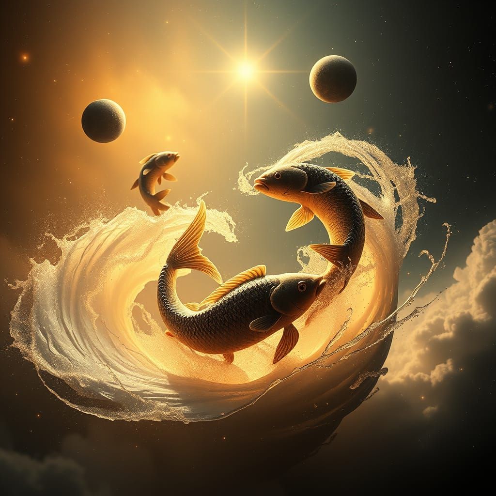 Celestial Zodiac Birth in Majestic Golden Hues