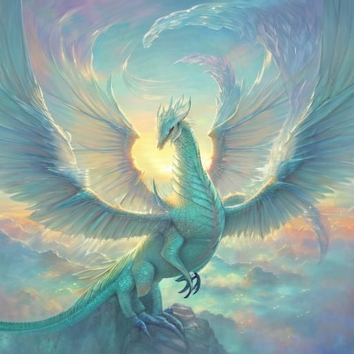 ManDragon Transformation in Soft Focus Fantasy Art