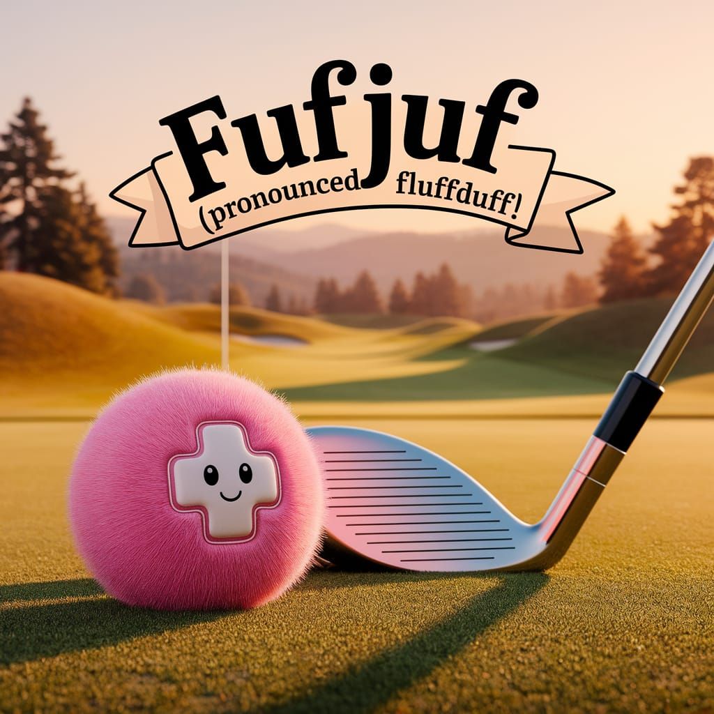 Whimsical Pink Golf Ball on Golf Course