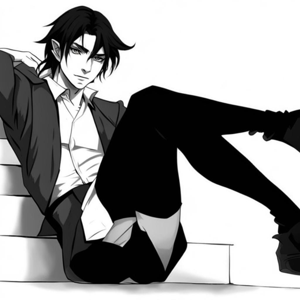 Beautiful Dark Elf Sorcerer in Town Square