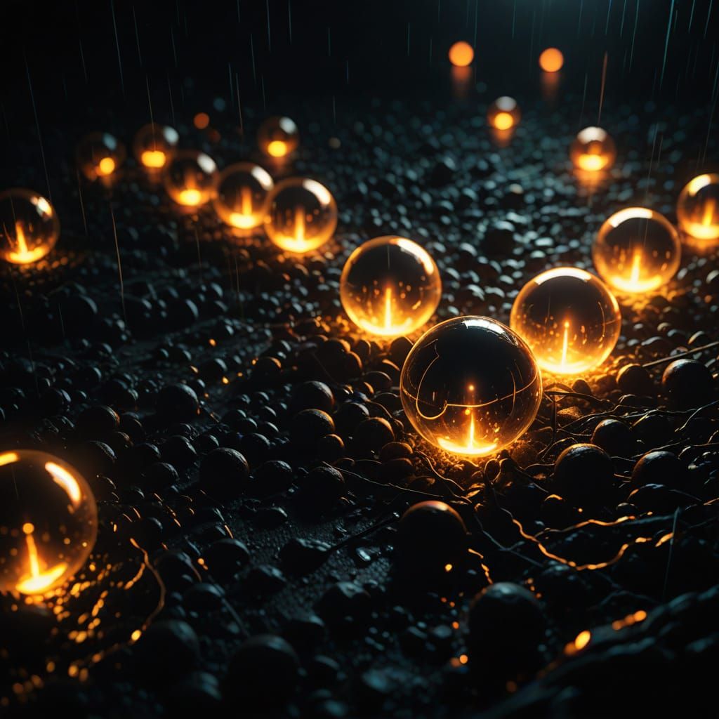 Vibrant Neon Dreams in Darkness