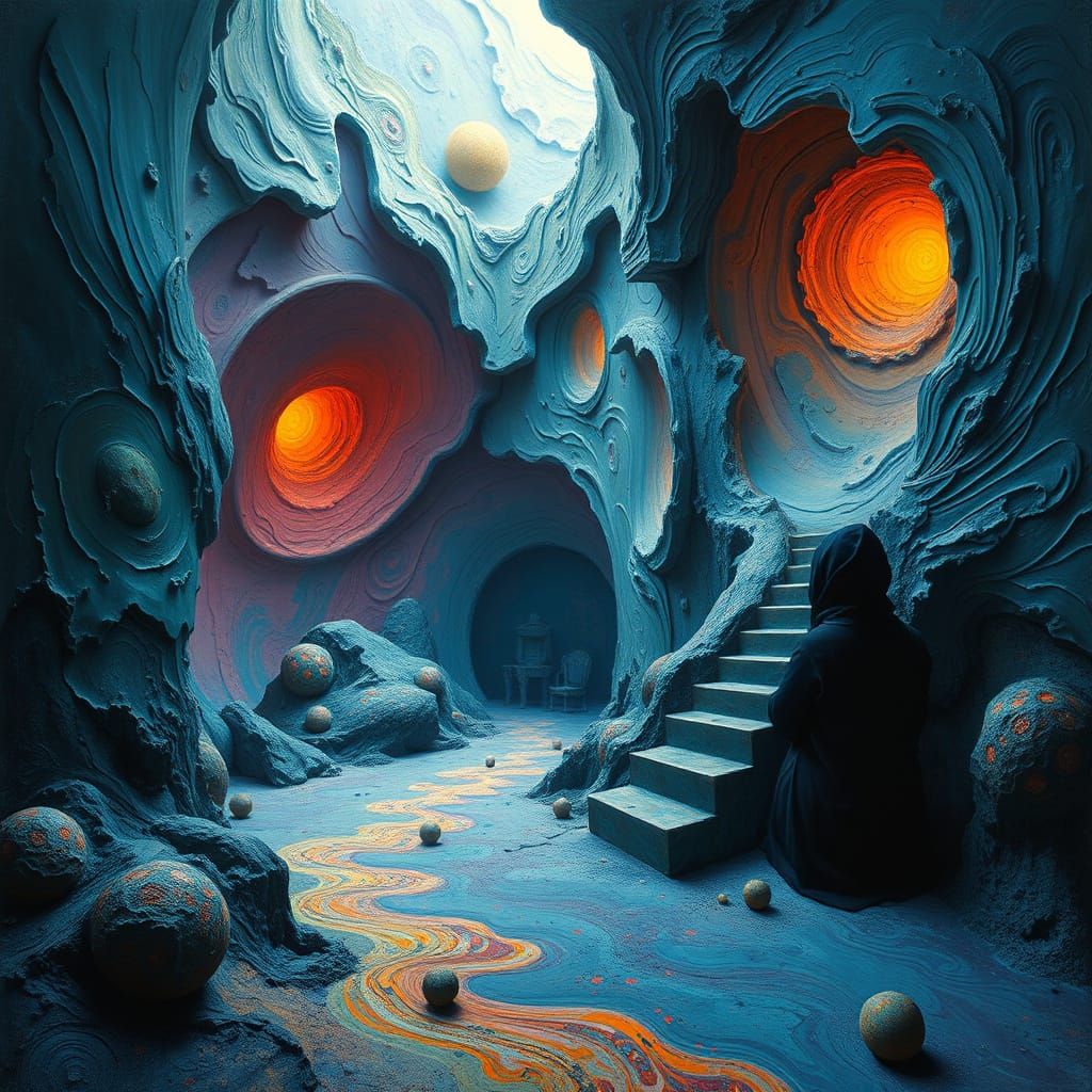 Dreamlike Scene Blending Reality and Fantasy in Vibrant Colo...