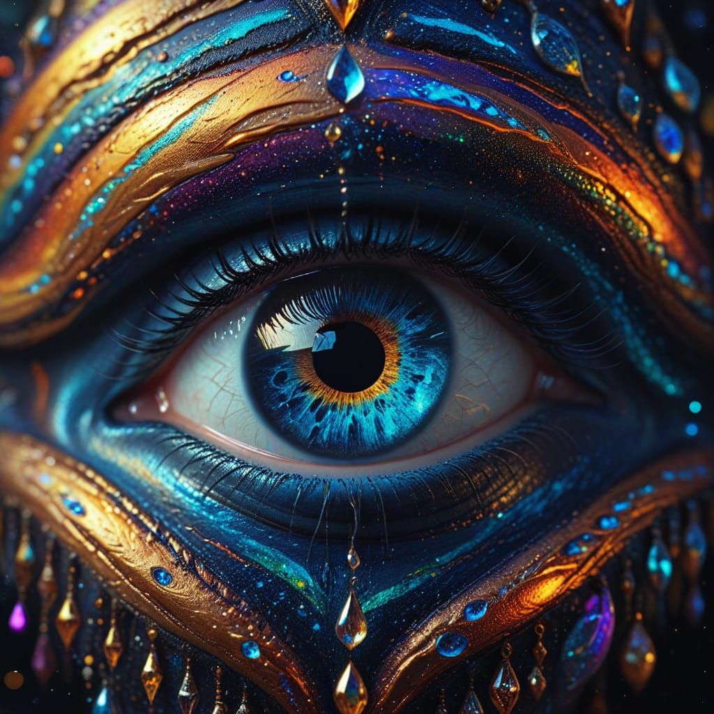 Shiva's Cosmic Eye: A Surreal Oil Painting