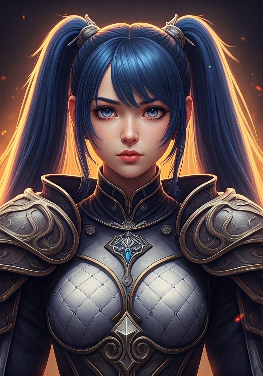 Ethereal Fantasy Warrior in Vibrant Armor