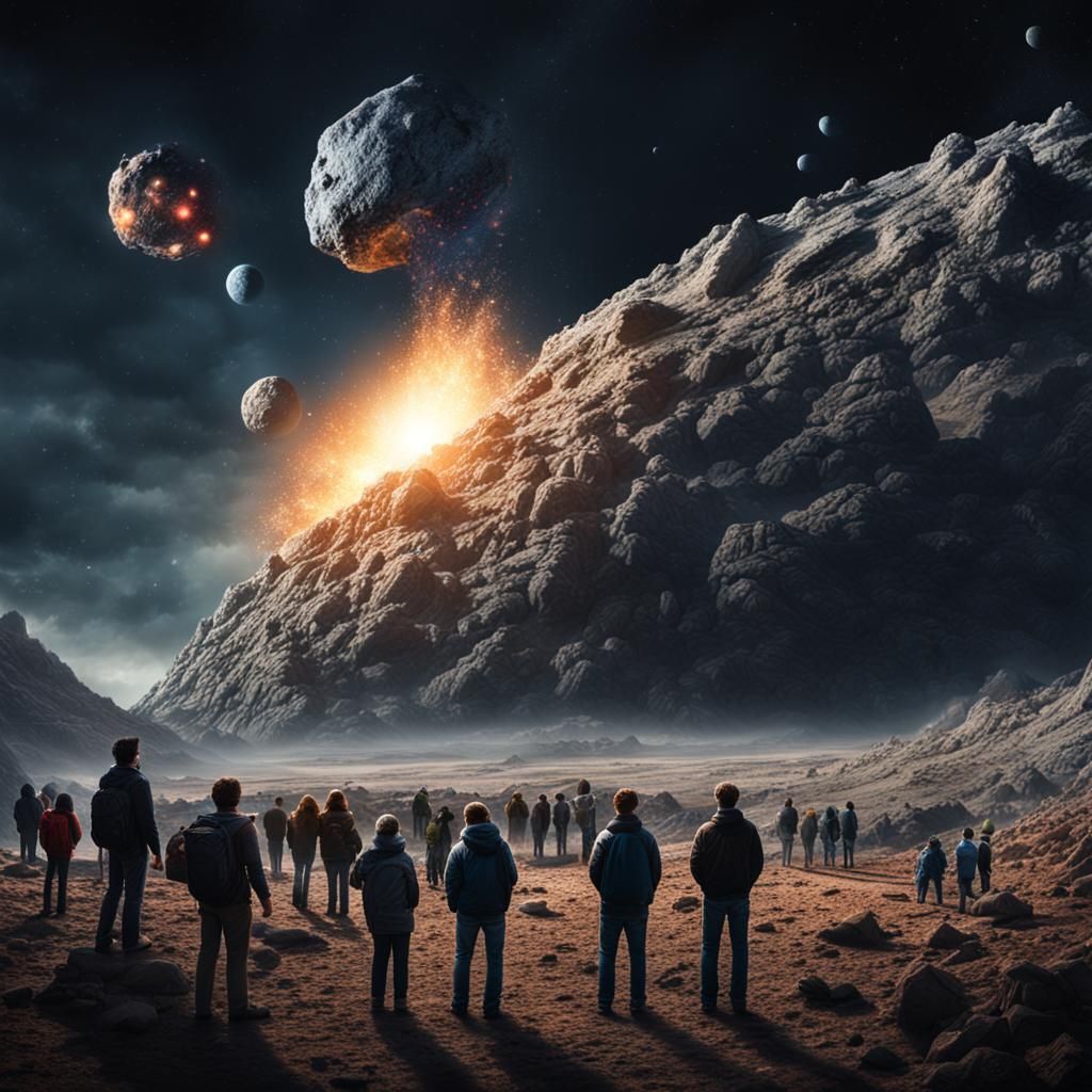 Giant Asteroid Approaching Earth: A Hyperrealistic Image