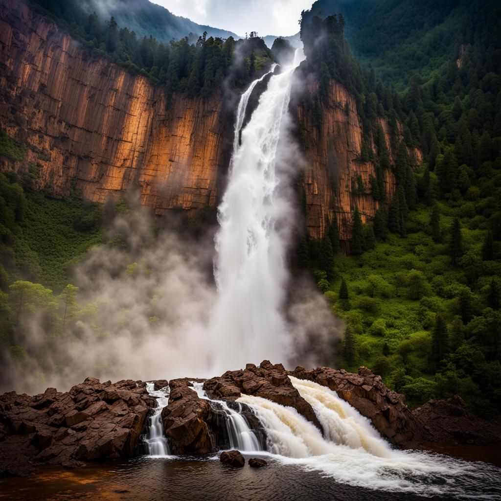 Dramatic Photo of Angel Falls Waterfall