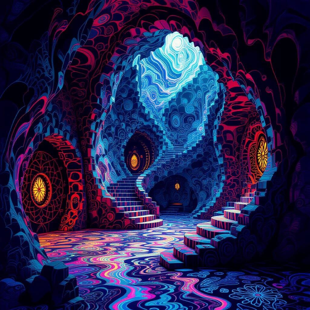 Clever Abstract Vector Fractal Hideout with 3D Shading