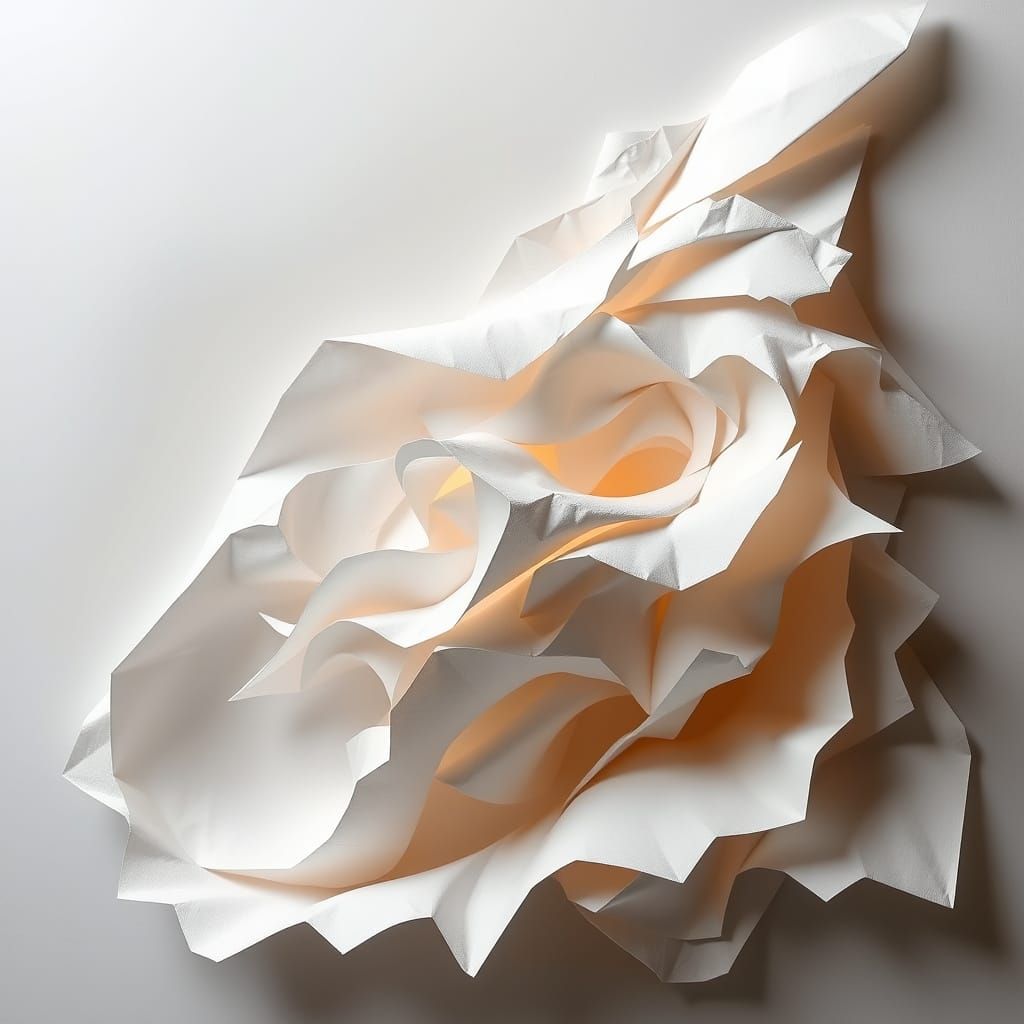 Abstract Paper Sculpture in Flowing Motion