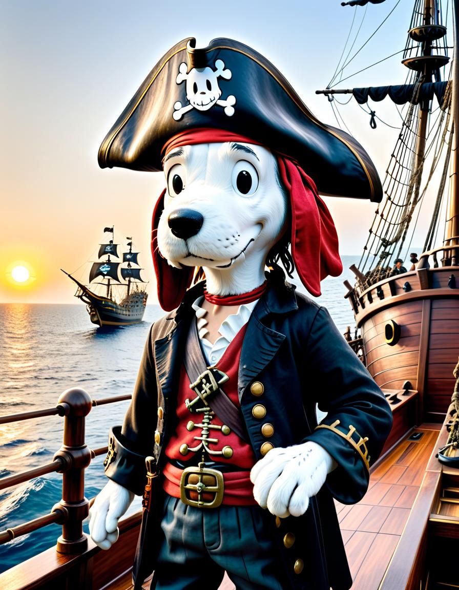 PIRATENSCHIFF "Snoopy" who is loolike as "Jack Sparrow".