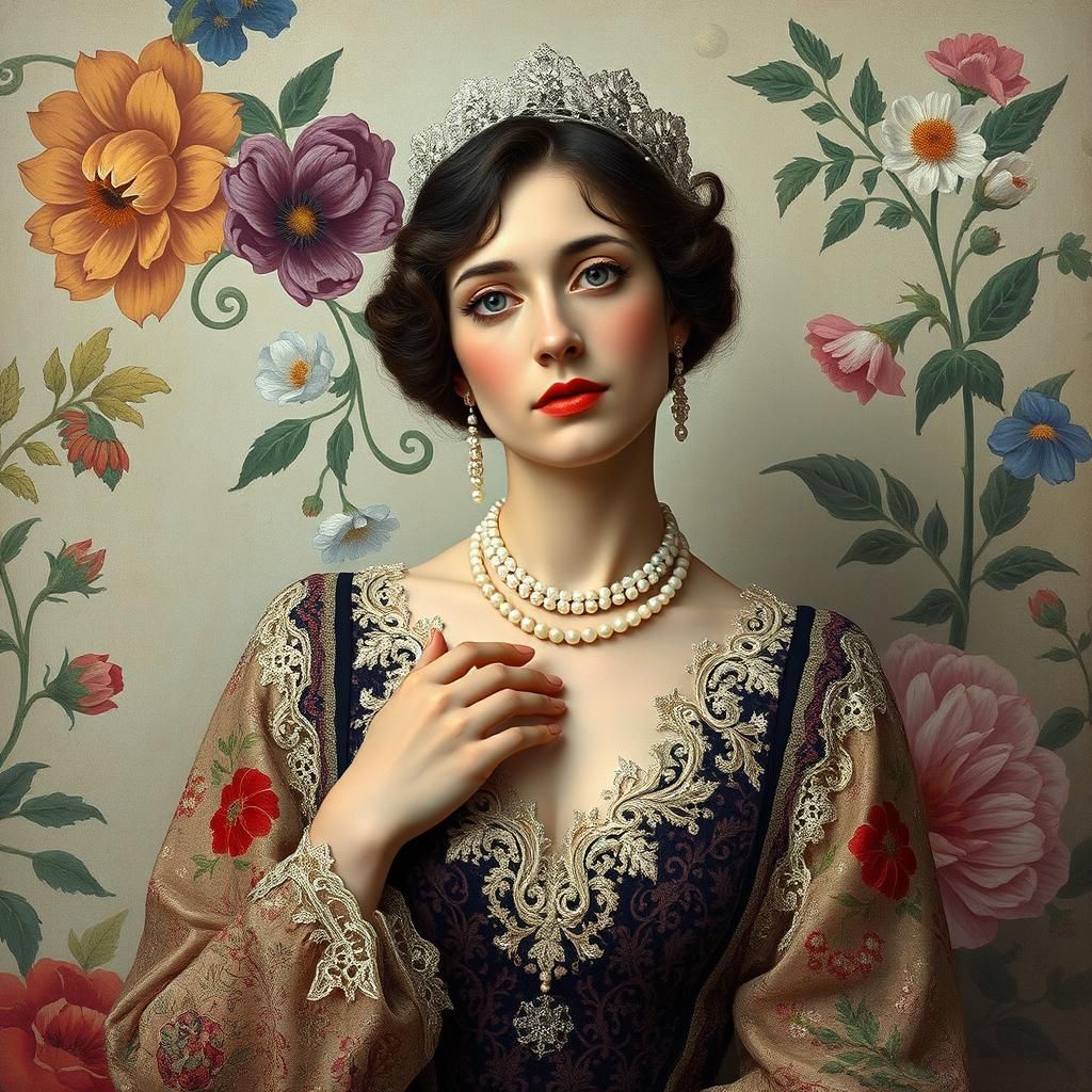 Anna Akhmatova in Art Nouveau Portrait