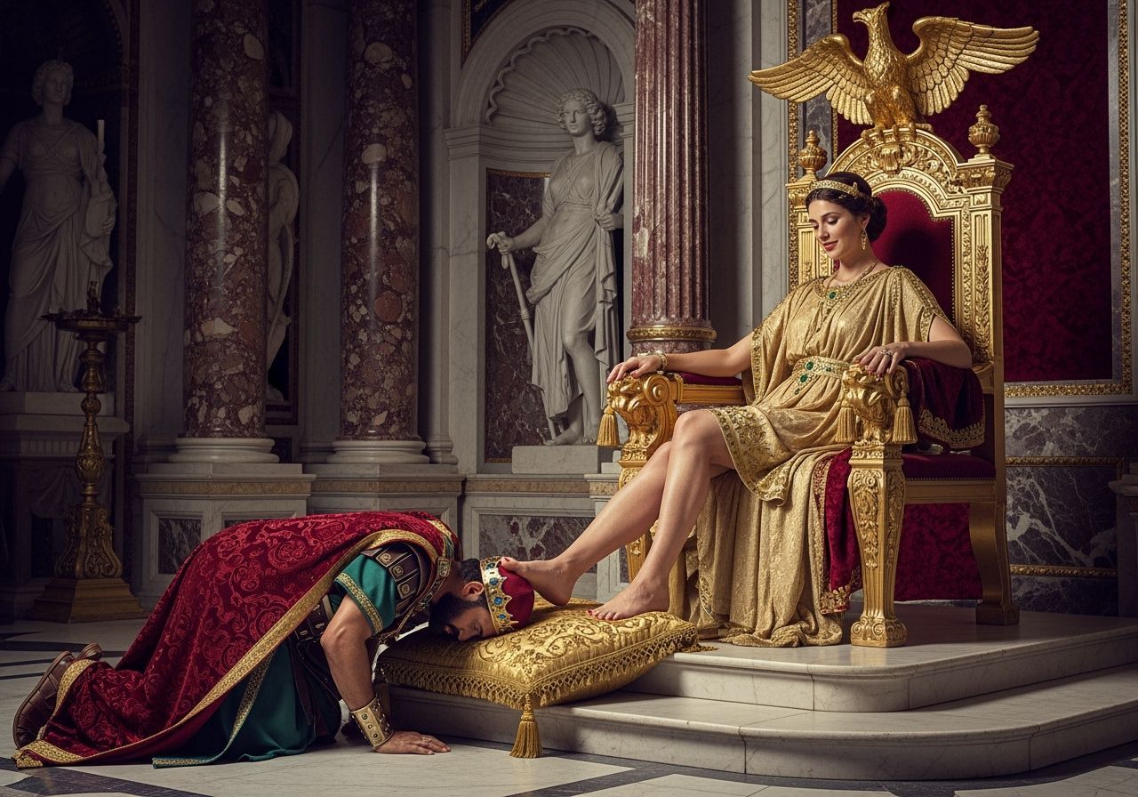 Empress Messalina on Gold Throne with Eagle