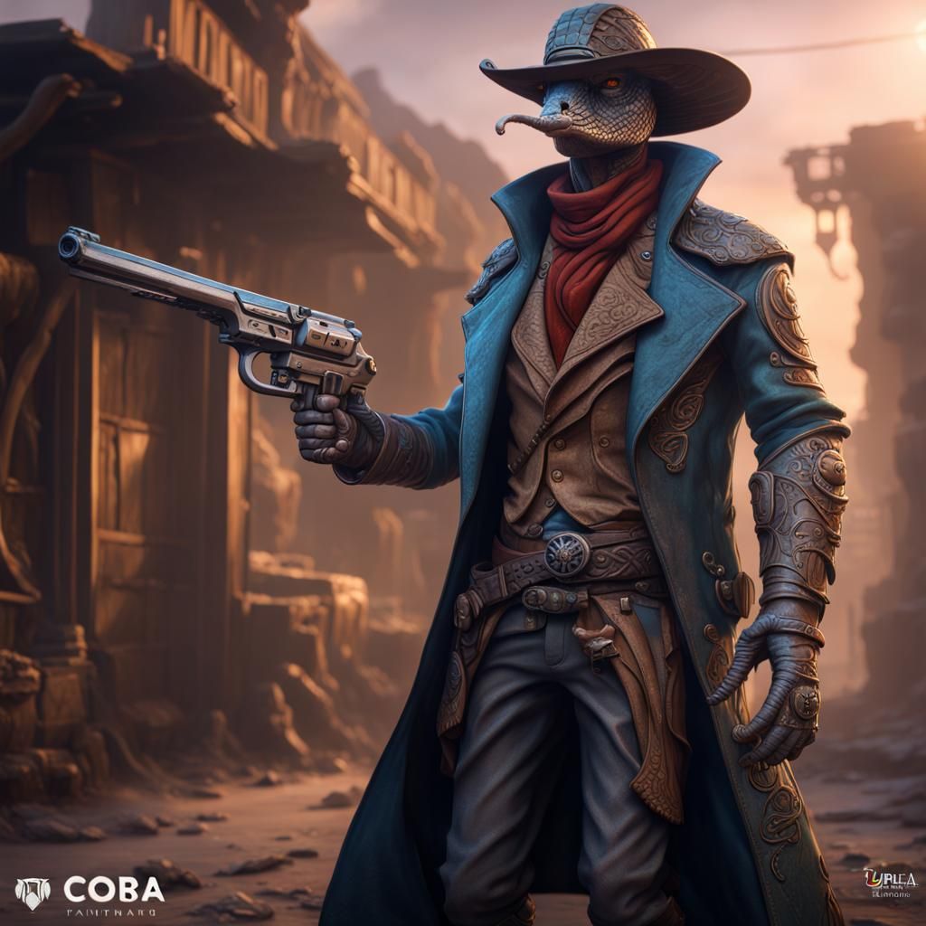 Cobra Gunslinger in Fantasy Western Art