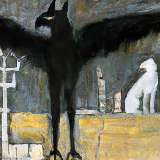 Anubis in German Oil Painting Style