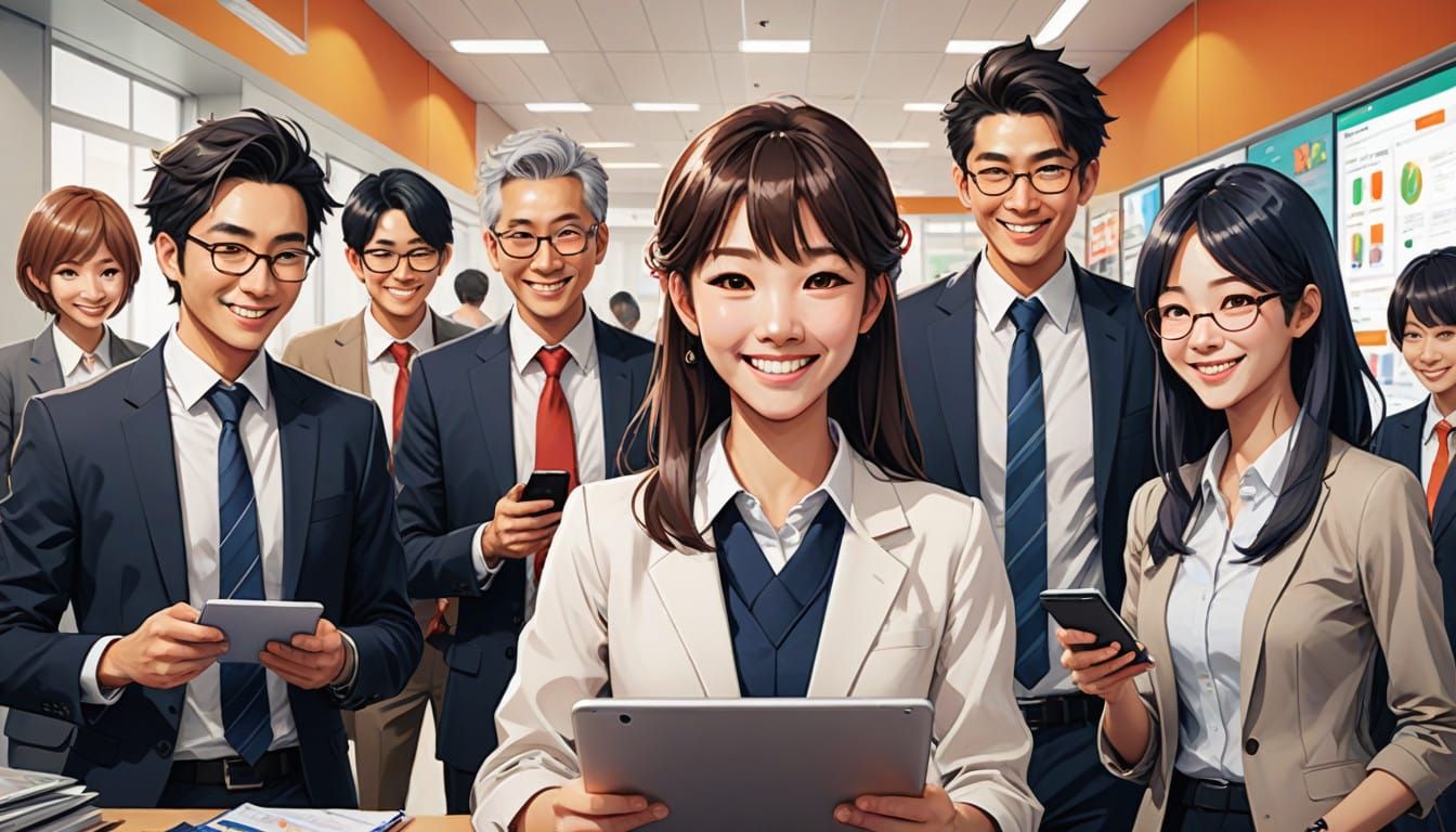 Friendly Manager Connects with Delighted Finance Users in a...