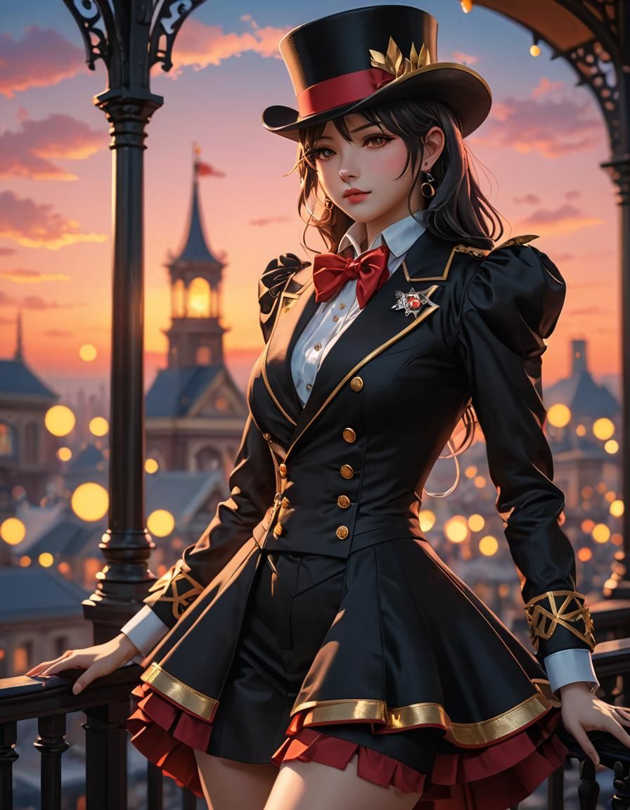 Ringmaster Anime Art in Sunset Bokeh