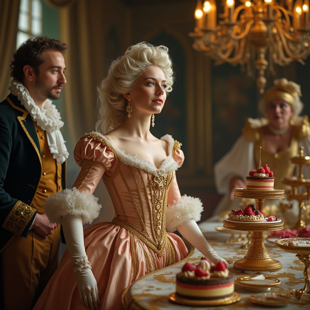 Baroque Palace Dining Hall in Opulent Style