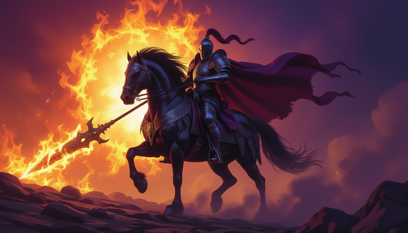 War Horseman of Apocalypse in Dark Fantasy Realm