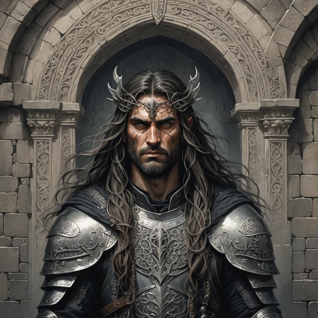 Celtic Warrior in Dark Fantasy Illustration