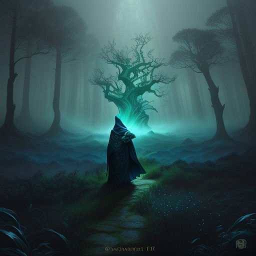 Ethereal Figure in Ancient English Forest