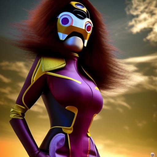 Alina Popa as Super Sentai Villain in Ghibli Style