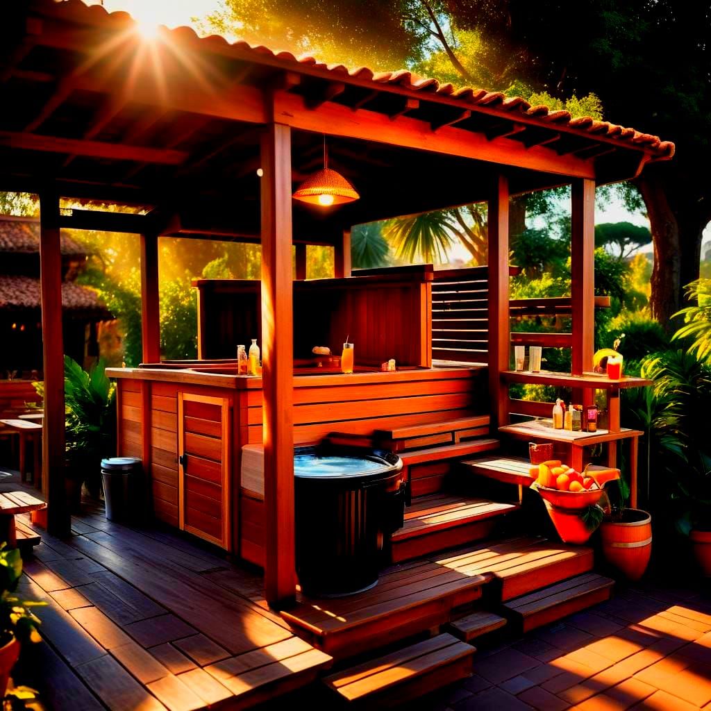 Rome Sunrise: Sauna, Hot Tub, and Tropical Drinks