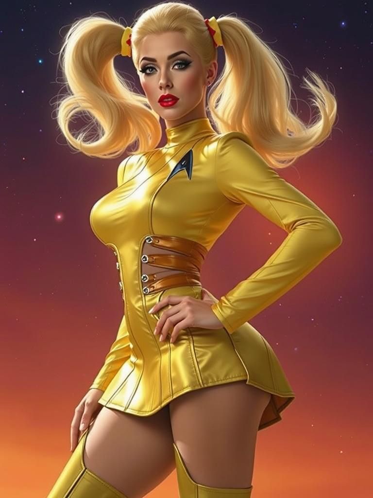 Retro Sci-Fi Pinup in Star Trek Style