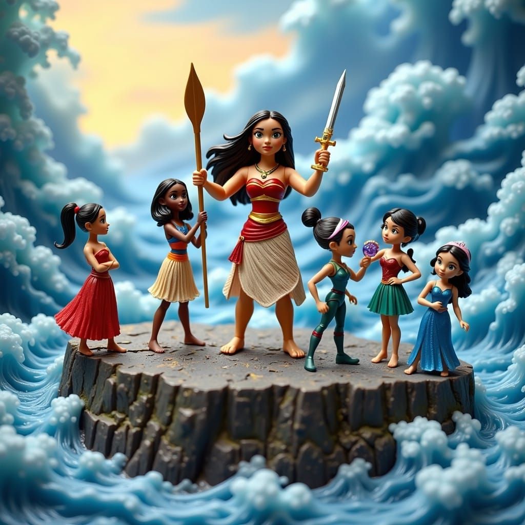 Heroic Women Unite in Miniature, Retro-Futuristic Stormscape