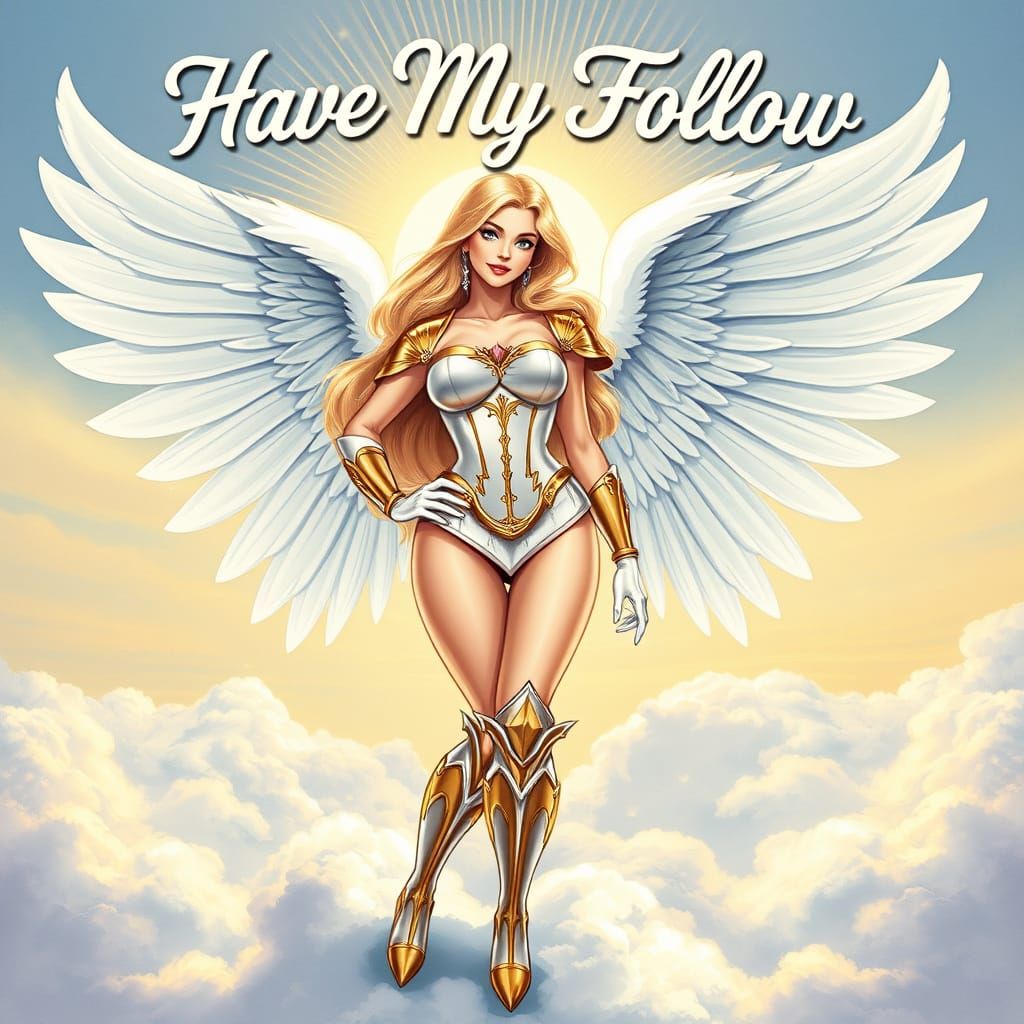 Angel Pin-Up in Retro Style