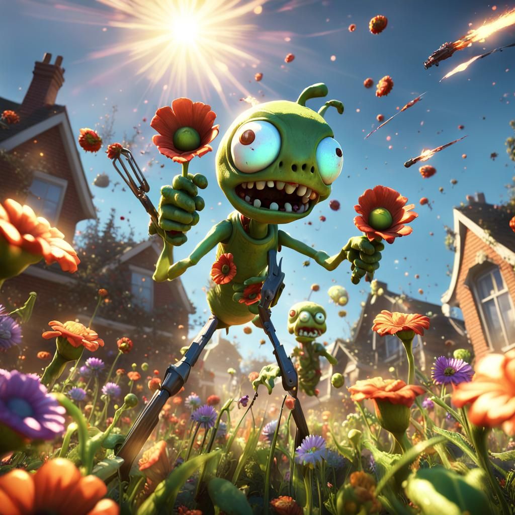 Peashooter vs Zombies: Action-Packed Digital Animation