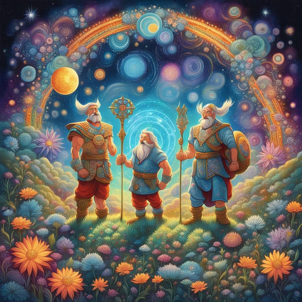 Asterix and Obelix in Cosmic Astral Meadow
