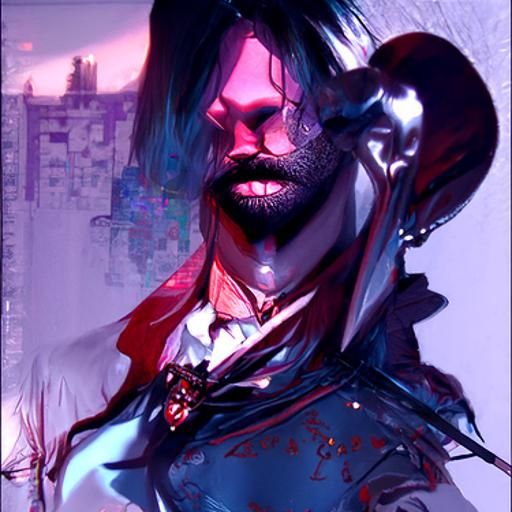 Brujah Vampire Portrait in Art Nouveau Style