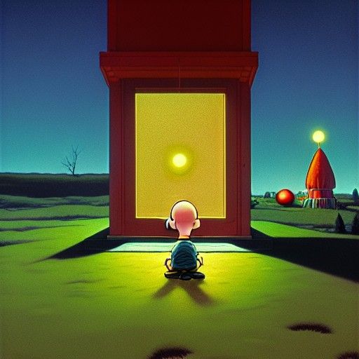 Surreal Charlie Brown Landscape in Digital Art Style