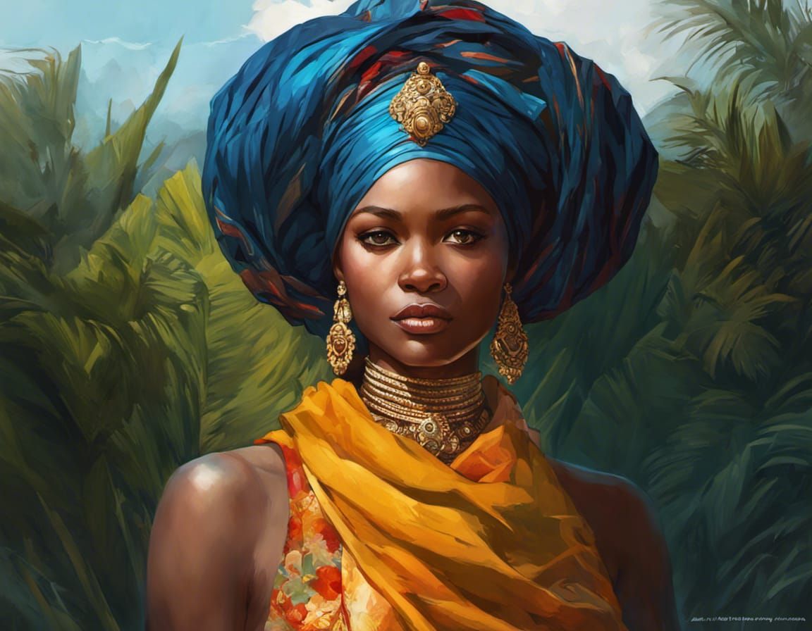 Congolese Bride Portrait in Traditional Dress